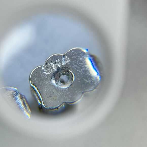 SHA Signed Silver Tone Clear Square Rhinestone Earrings Pierced Pair - Picture 4 of 9